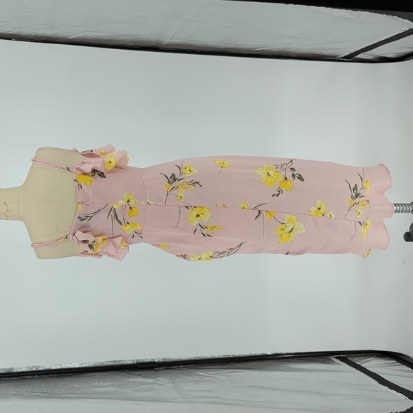 Forever 21 Floral Ruffle Dress Pink S cottagecore bohemian summer wedding spring - Picture 2 of 9